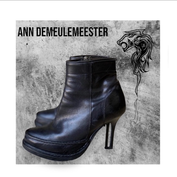 Ann Demeulemeester Shoes - Ann Demeulemeester black leather ankle boots - 7